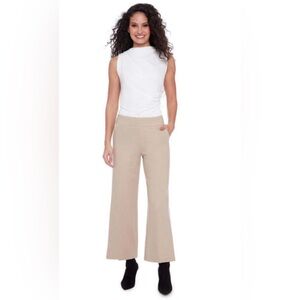 Elegant Beige Wide-Leg Women's Pants
